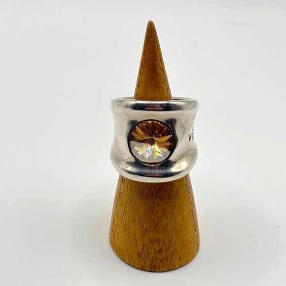 Vidda Sterling Silver Citrine Statement Ring Modern Design - Picture 8 of 8